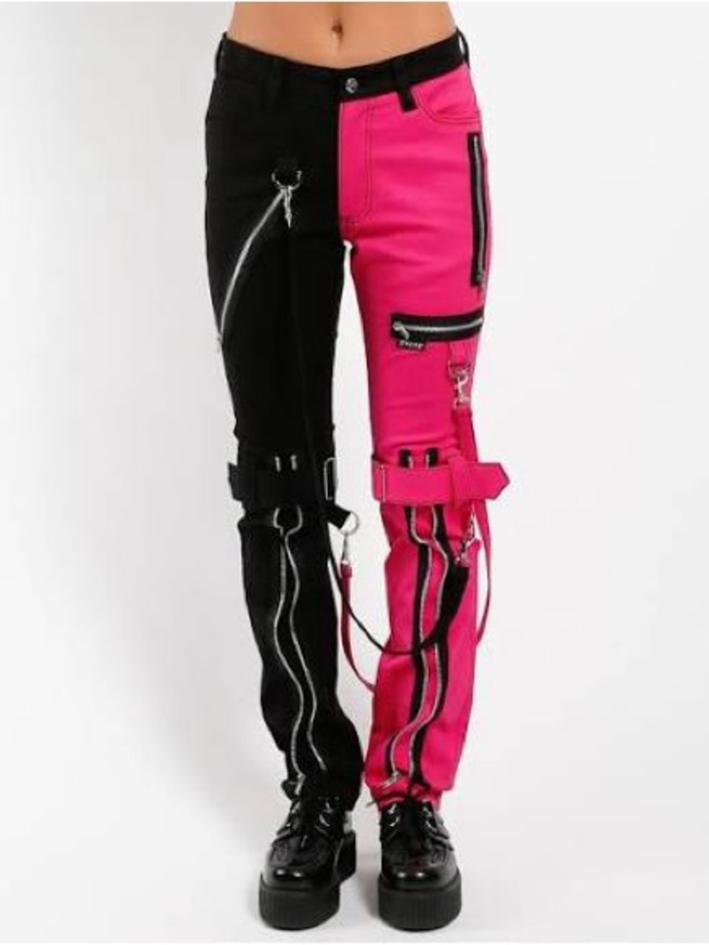 Tripp NYC Black & Pink Split Leg Pants